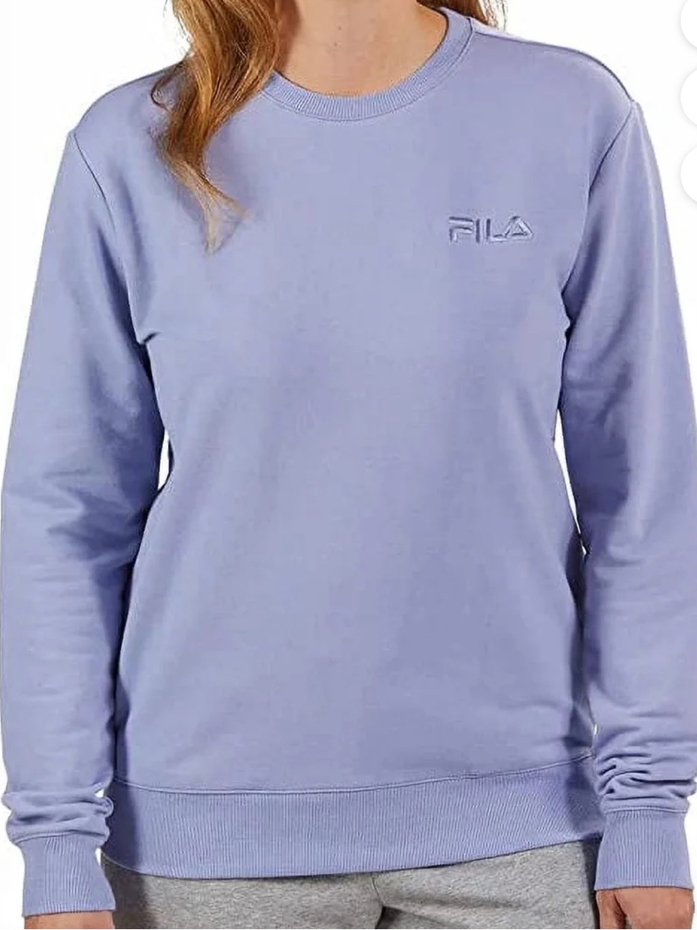 FILA Women's Lavender purple French terry Crewneck Sweatshirt size Medium